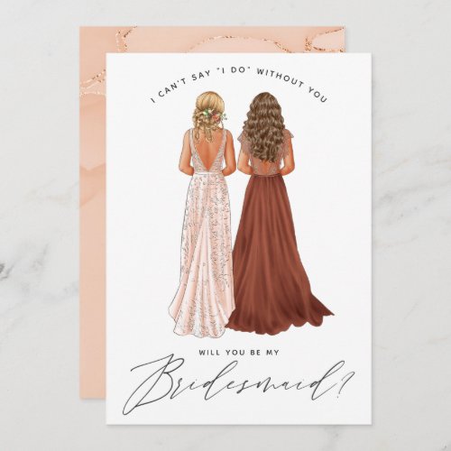 Will You Be My Bridesmaid? Girls in Gowns Invitation
