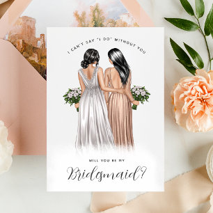 Will You Be My Bridesmaid? Girls in Gowns V2 Invit Invitation