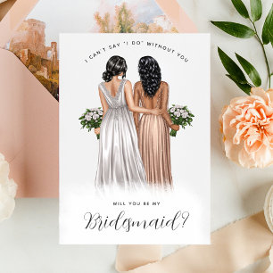 Will You Be My Bridesmaid? Girls in Gowns V2 Invit Invitation
