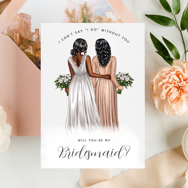 Will You Be My Bridesmaid? Girls in Gowns V2 Invit Invitation (Creator Uploaded)