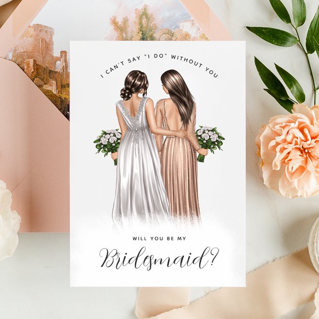 Will You Be My Bridesmaid? Girls in Gowns V2 Invit Invitation (Creator Uploaded)