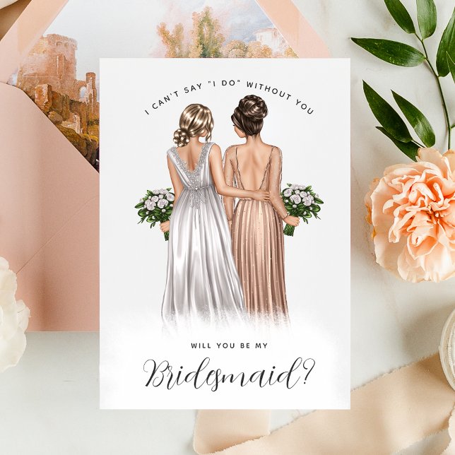 Will You Be My Bridesmaid? Girls in Gowns V2 Invit Invitation (Creator Uploaded)