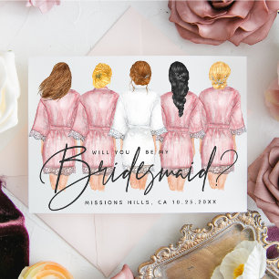Will You Be My Bridesmaid? Girls in Robes card