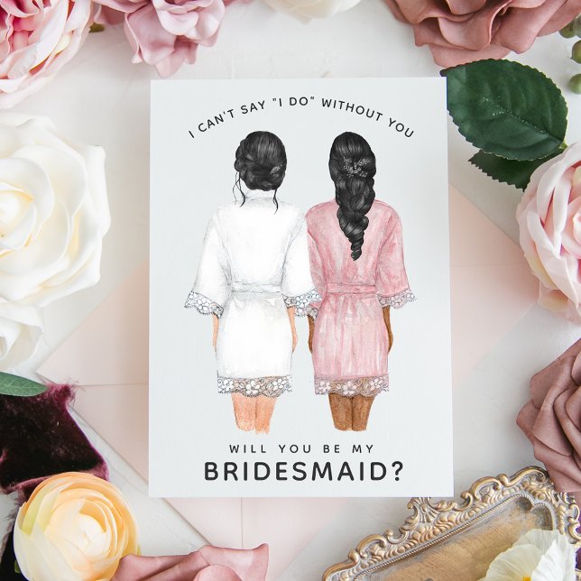 Will You Be My Bridesmaid? Girls in Robes card (Creator Uploaded)
