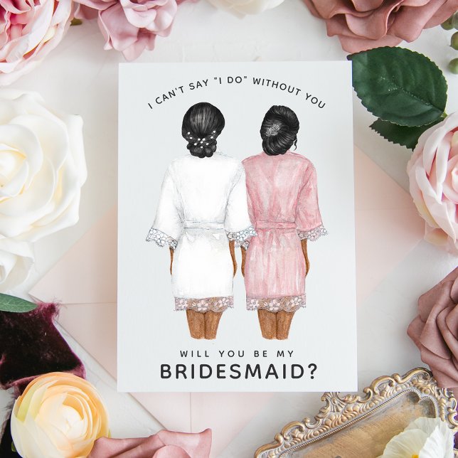 Will You Be My Bridesmaid? Girls in Robes card (Creator Uploaded)