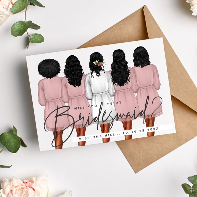 Will You Be My Bridesmaid? Girls in Robes V2 Invitation (Creator Uploaded)