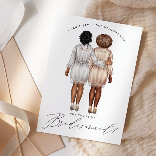 Will You Be My Bridesmaid Girls in Robes V3 Invit Invitation