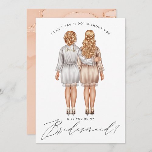 Will You Be My Bridesmaid Girls in Robes V3 Invitation