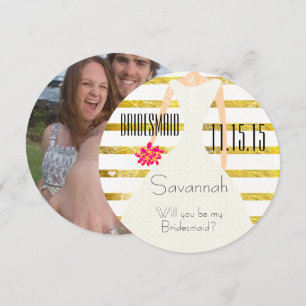 Will You Be My Bridesmaid Gold Foil Invitation