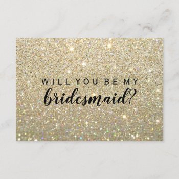 Will You Be My Bridesmaid - Gold Glitter Fab Invitation by Evented at Zazzle