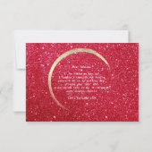 Will You Be My Bridesmaid Gold Glitter Red Wine Invitation (Back)
