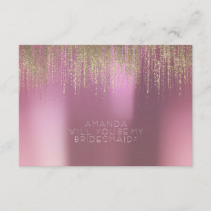 Will You Be My Bridesmaid Golden Rain Lilac Mauve Invitation