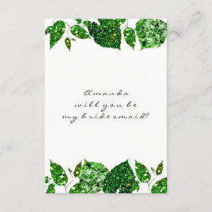 Will You Be My Bridesmaid Greenery Woodland Cali Invitation
