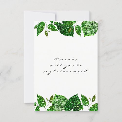 Will You Be My Bridesmaid Greenery Woodland Cali Invitation