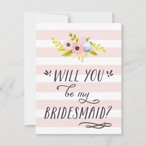 WILL YOU BE MY BRIDESMAID hand painted card