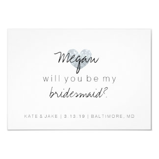 Will You Be My Bridesmaid - Heart's Fab Silver Invitation