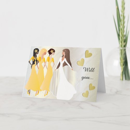 Will you be My Bridesmaid in Sunshine Yellow Invitation