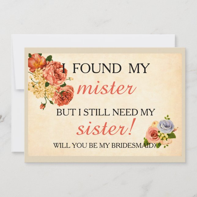 Will you be my bridesmaid? invitation (Front)