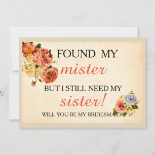Will you be my bridesmaid? invitation