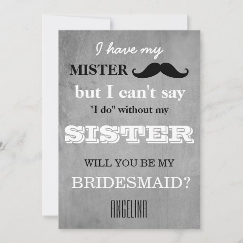 Will you be my bridesmaid invitation