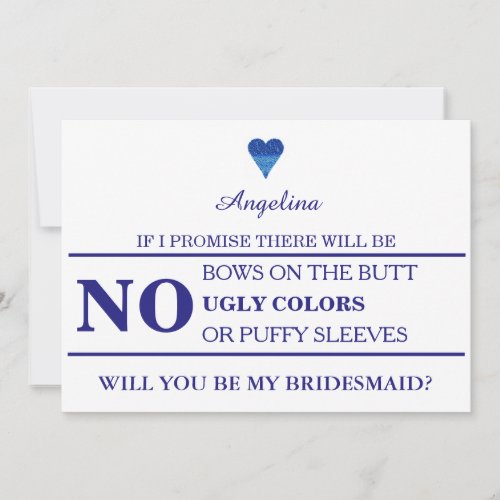 Will you be my bridesmaid invitation