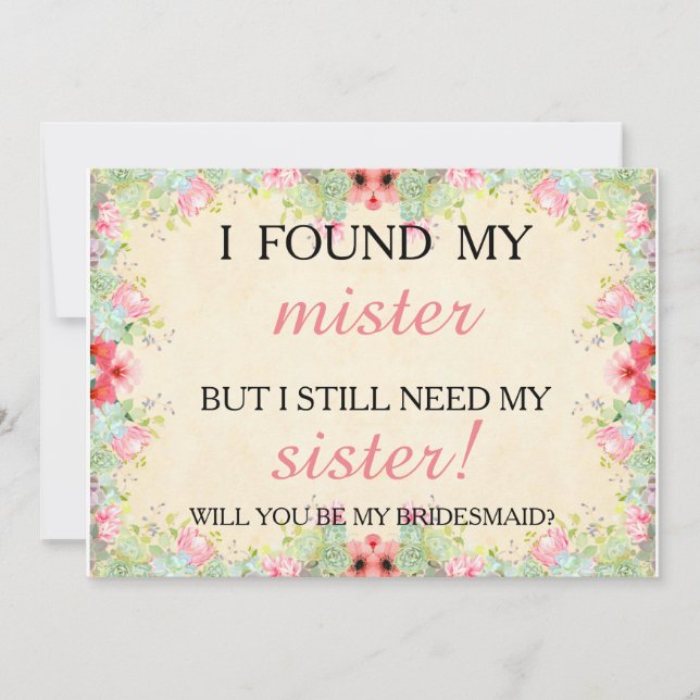 Will you be my bridesmaid? invitation (Front)