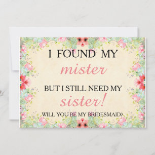Will you be my bridesmaid? invitation