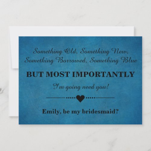 Will you be my bridesmaid invitation