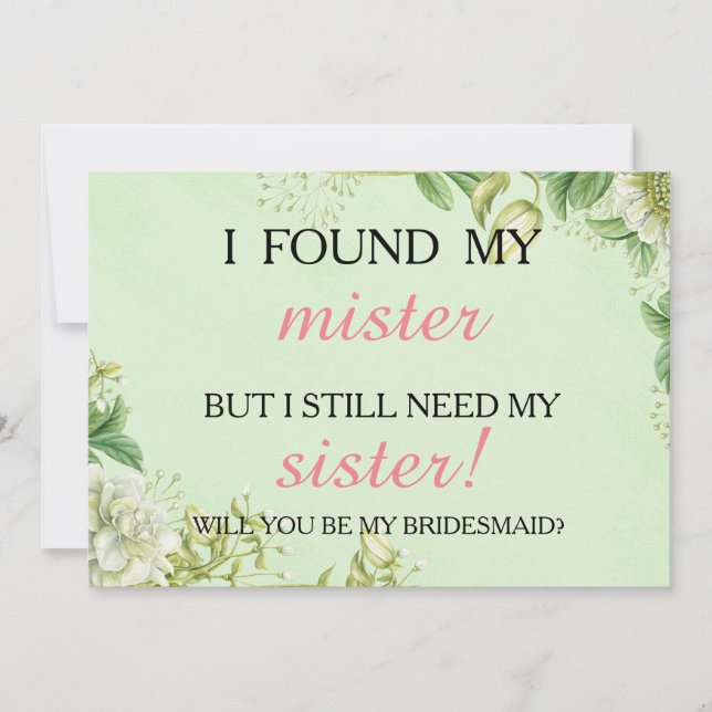 Will you be my bridesmaid? invitation (Front)