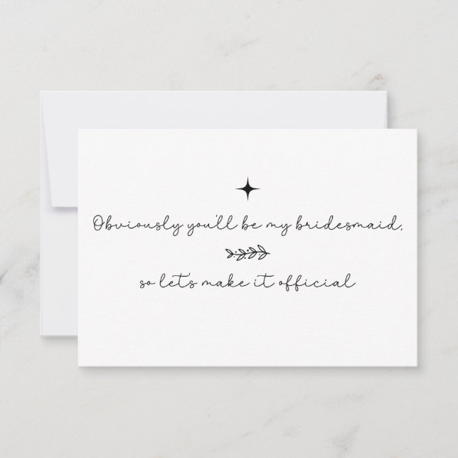 Will You Be My Bridesmaid Invitation (Front)