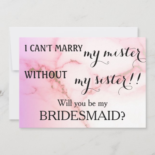 Will you be my bridesmaid? invitation (Front)