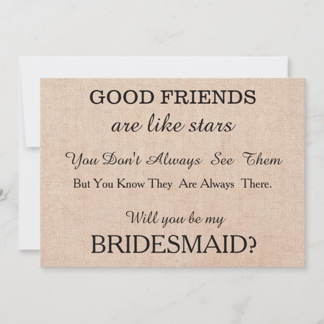 Will you be my bridesmaid? invitation (Front)