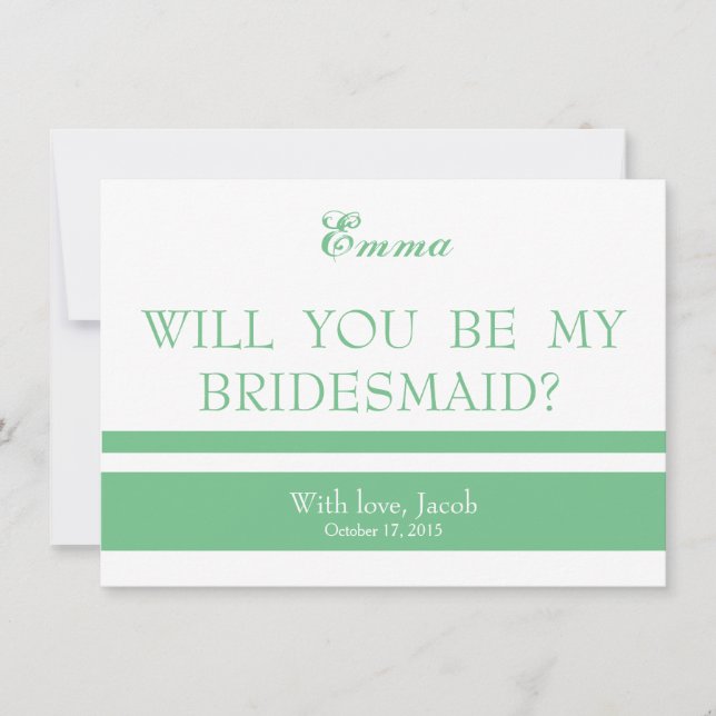 Will You Be My Bridesmaid Invitation (Front)