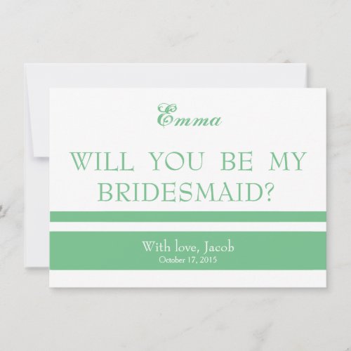 Will You Be My Bridesmaid Invitation