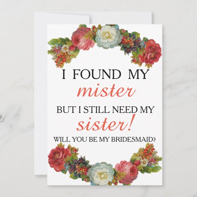 Will you be my bridesmaid? invitation (Front)