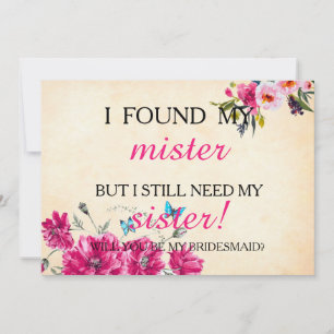 Will you be my bridesmaid? invitation