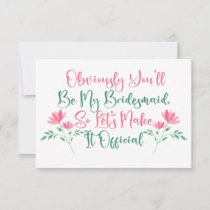 Will You Be My Bridesmaid Invitation