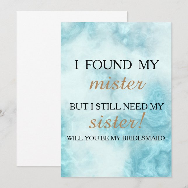 Will you be my bridesmaid? invitation (Front/Back)