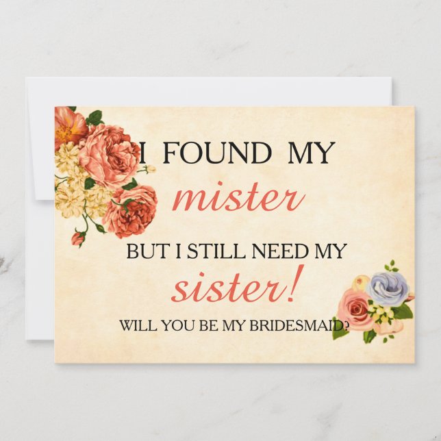 Will you be my bridesmaid? invitation (Front)