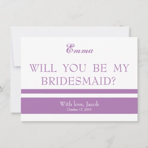 Will You Be My Bridesmaid Invitation