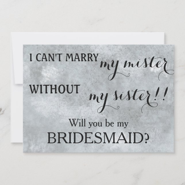 Will you be my bridesmaid? invitation (Front)