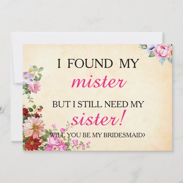 Will you be my bridesmaid? invitation (Front)