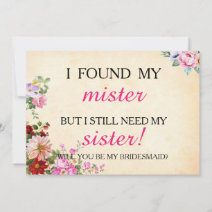 Will you be my bridesmaid? invitation
