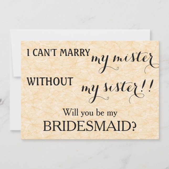 Will you be my bridesmaid? invitation (Front)
