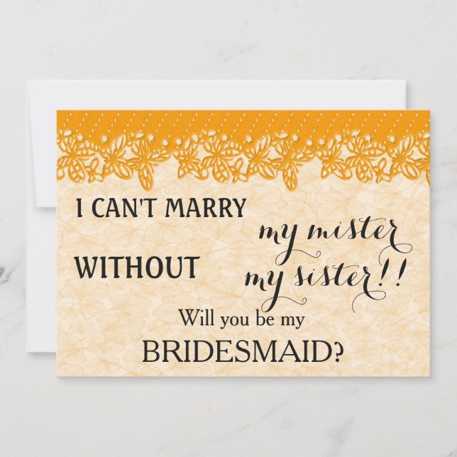 Will you be my bridesmaid? invitation (Front)