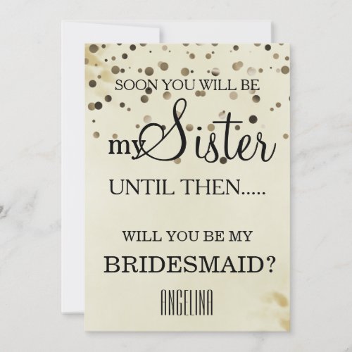 Will you be my bridesmaid invitation