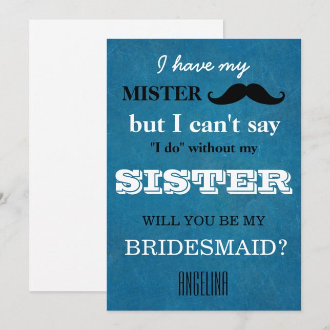 Will you be my bridesmaid? invitation (Front/Back)