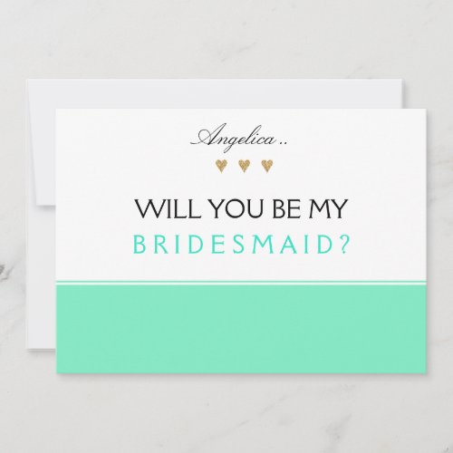 Will You Be My Bridesmaid Invitation
