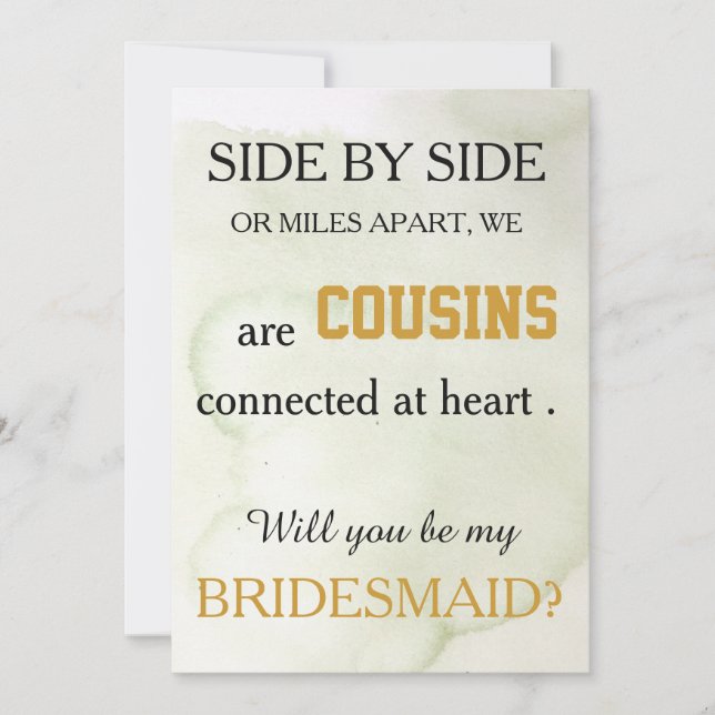 Will you be my bridesmaid? invitation (Front)