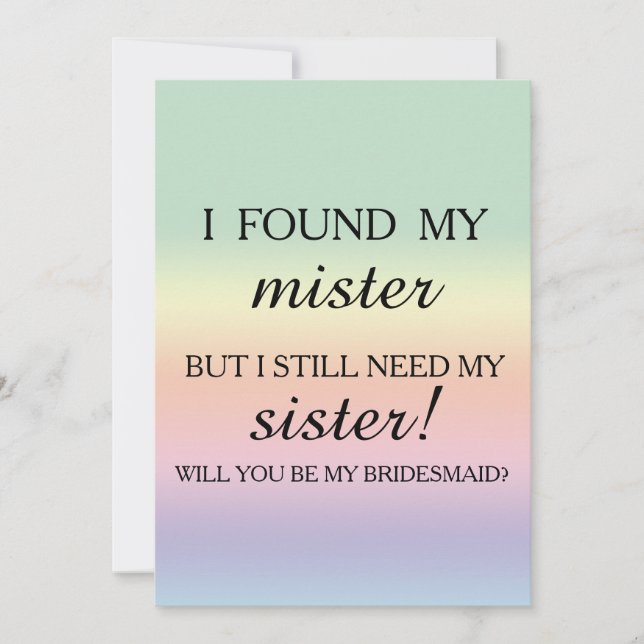 Will you be my bridesmaid? invitation (Front)